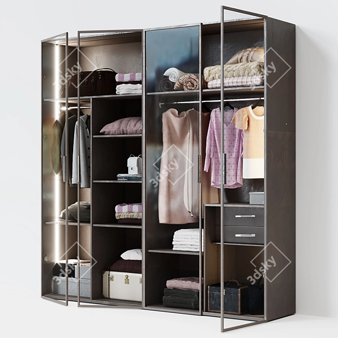 Elegant Glass Wardrobe by Colmar 3D model image 3