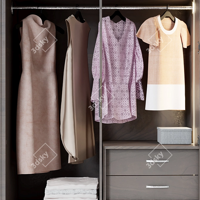 Elegant Glass Wardrobe by Colmar 3D model image 4