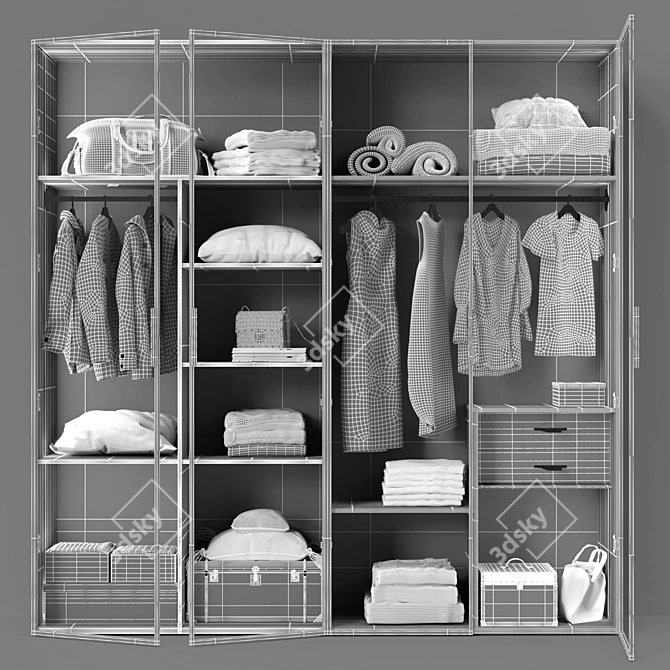 Elegant Glass Wardrobe by Colmar 3D model image 5
