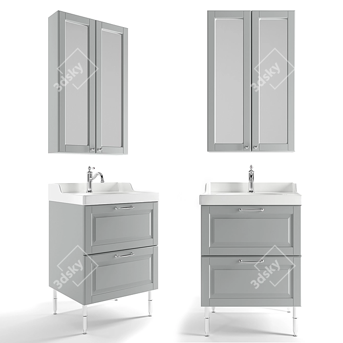 Sleek Bathroom Vanity Set: Godmorgon/Rettviken 3D model image 1