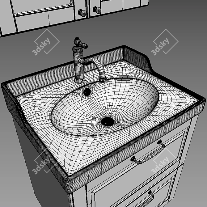 Sleek Bathroom Vanity Set: Godmorgon/Rettviken 3D model image 5