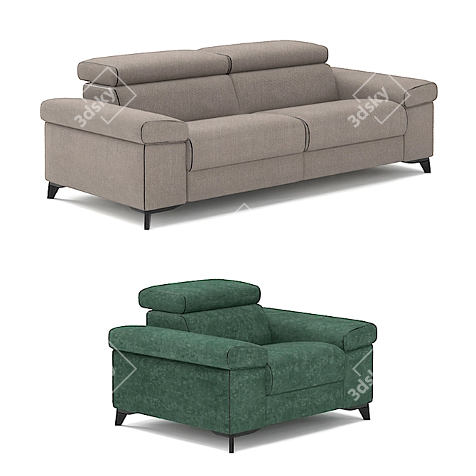 Modern Belgian Sofa Silenos 3D model image 1