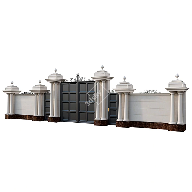 Elegant Gate Model 3D model image 1