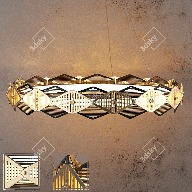 Mesmerizing Geometric Pendant Light 3D model image 1