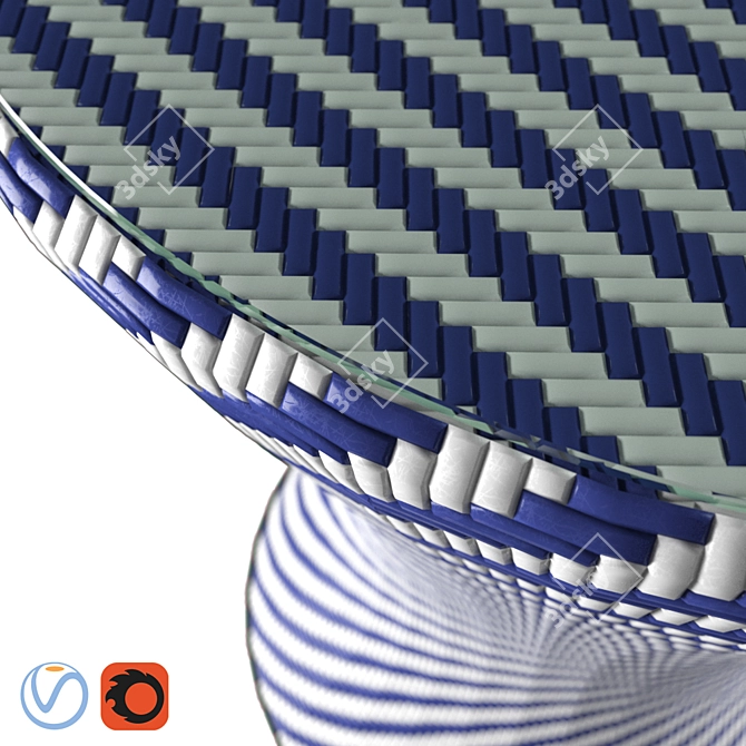 Exquisite Pearl Bistro Table 3D model image 1