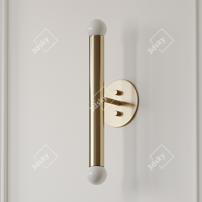 Mid-Century Brass Vanity Sconce 3D model image 2