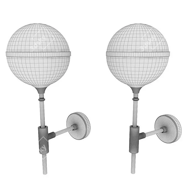 Gira Wall: Stylish Glass and Metal Sconce 3D model image 1
