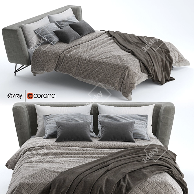 Elevate Your Sleep: Lennox Bed 3D model image 1