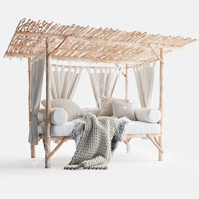 Serengeti Safari-Inspired Daybed: A Luxurious Blend of Style and Comfort 3D model image 1