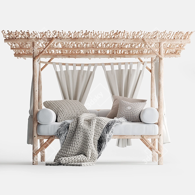 Serengeti Safari-Inspired Daybed: A Luxurious Blend of Style and Comfort 3D model image 2