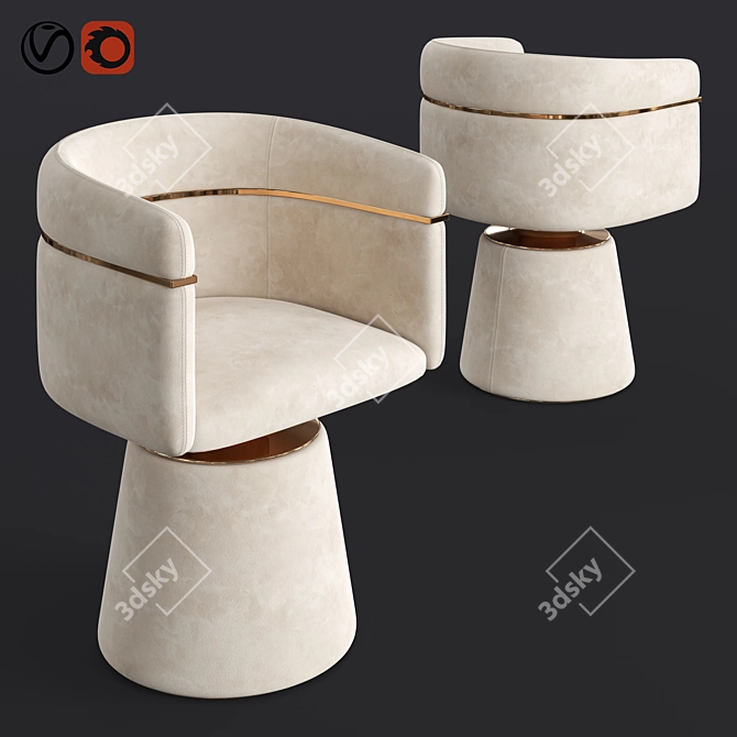 Elegant Cortes Chair by Clan Milano 3D model image 1