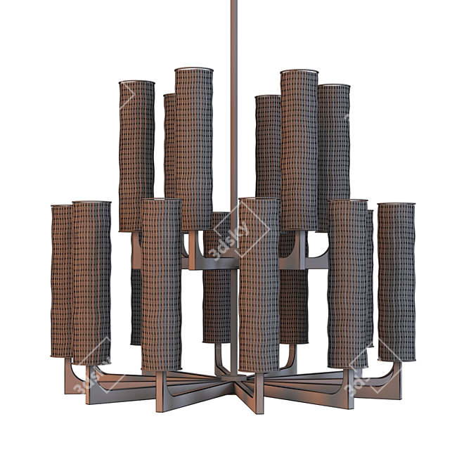 Sleek Delano Chandelier: Elegant 100cm Diameter 3D model image 2