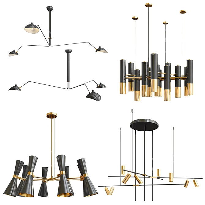 Elegant Chandelier Collection: Serge Mouille, Delightfull Ike, Cairo & Tribes 3D model image 1