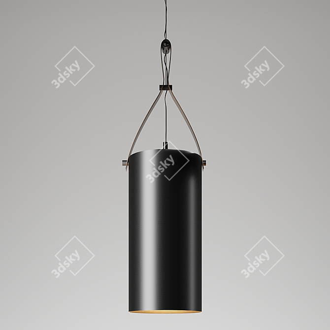 Sleek Metal Cylinder Lamp 3D model image 1