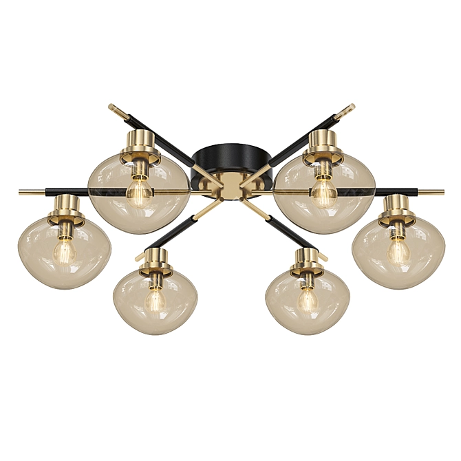 Vintage Horn Chandelier 3D model image 1