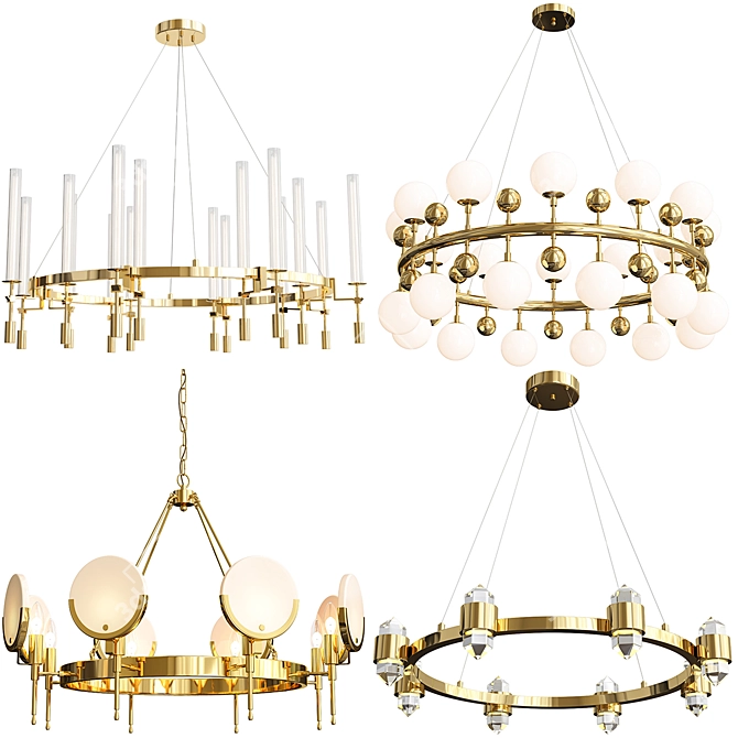 Luxury Chandelier Set-5: Elegant Lighting Collection 3D model image 1