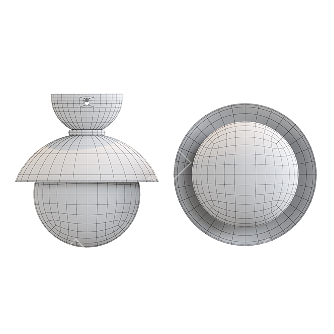 Sleek Metal Dome Pendant Light 3D model image 3