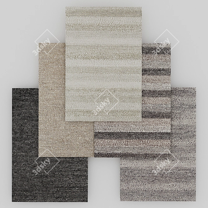 Coastal Serenity Wool Blend Rug 3D model image 1