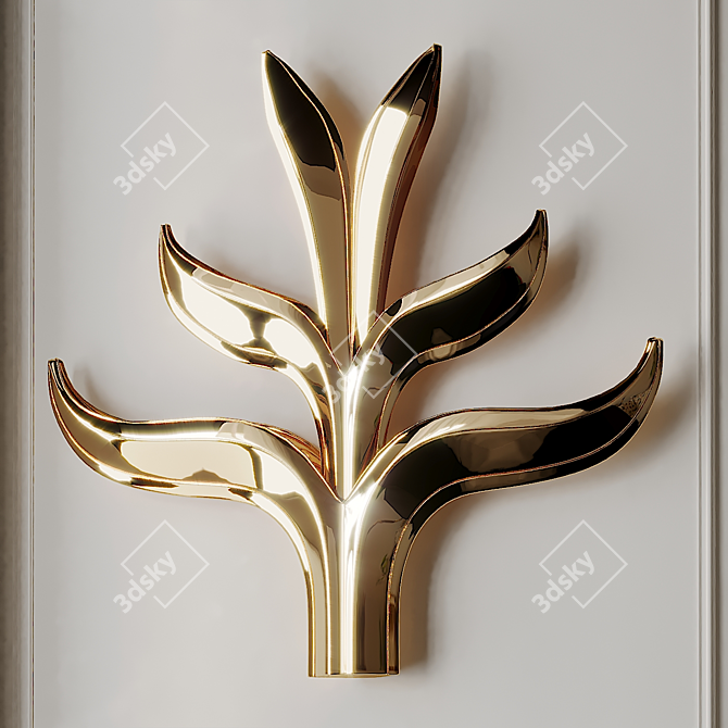 Giant Brass Foliage Wall Sconces 3D model image 4