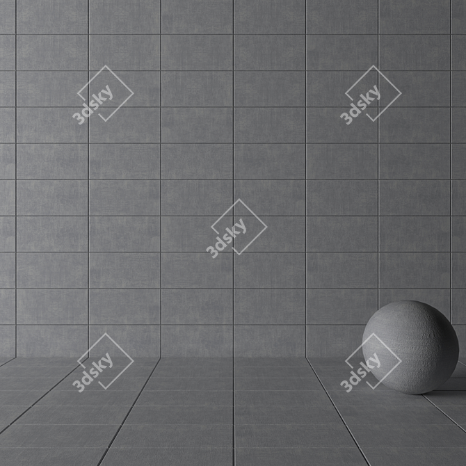 Cayenne Grigio Concrete Wall Tiles: Multi-Texture Set 3D model image 3