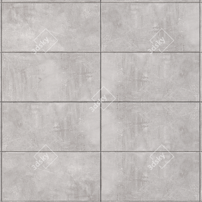 Premium Concrete Wall Tiles - Ares Gray 3D model image 2