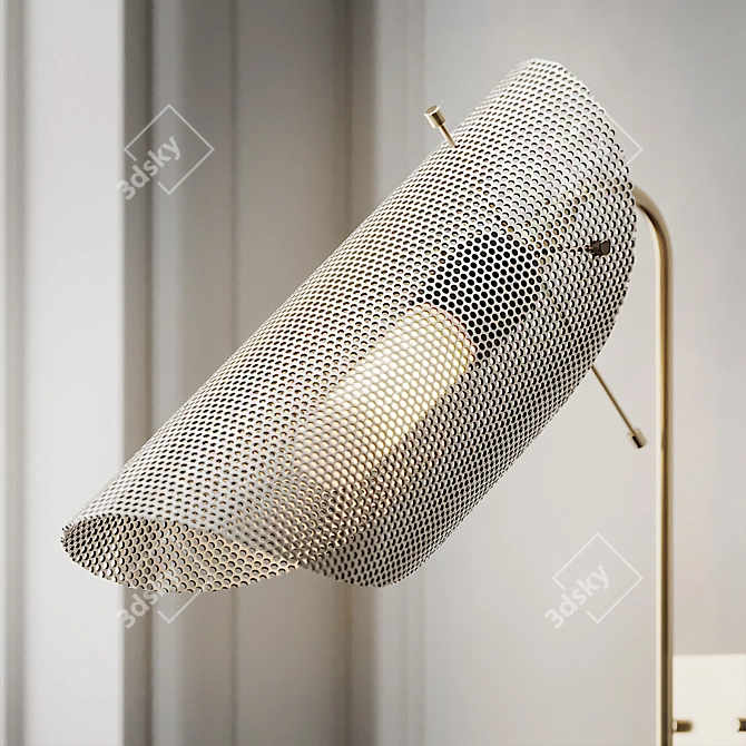 Glamourous Tulle Brass Wall Lamp 3D model image 2