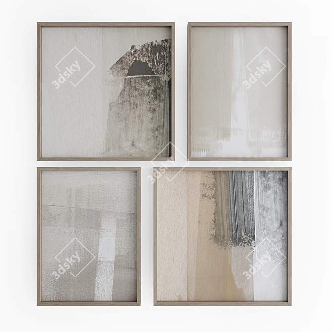 Modern Home Art Prints Set 3D model image 1