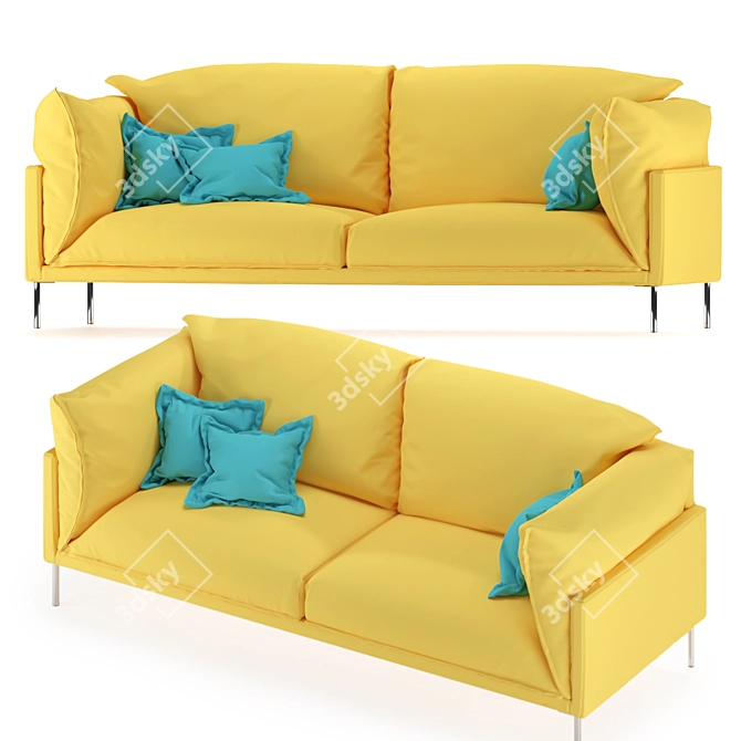 Butterfly Sofa: Danish-Japanese Comfort 3D model image 1