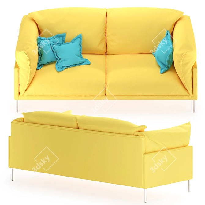 Butterfly Sofa: Danish-Japanese Comfort 3D model image 4