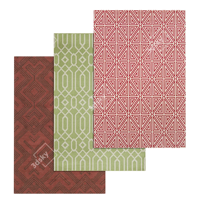 Luxury Carpet Set. High-Quality Textures. 3D model image 1