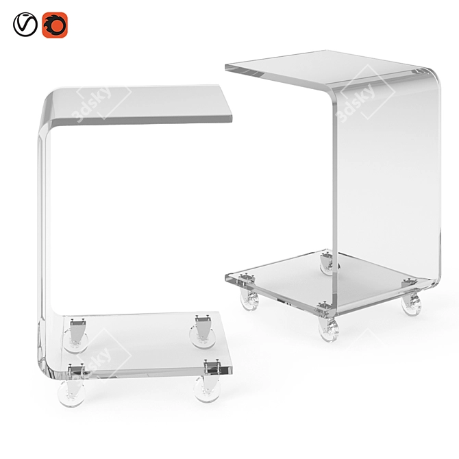Sleek C-Table: Perfect for Small Spaces 3D model image 1