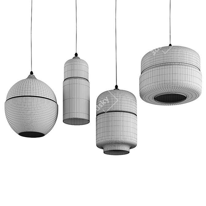 Nordic Glass Pendant Light 3D model image 2