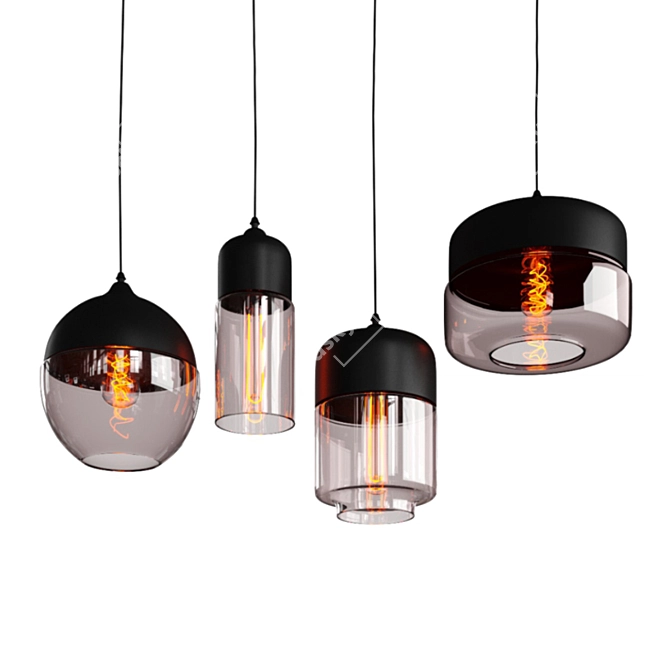 Nordic Glass Pendant Light 3D model image 6