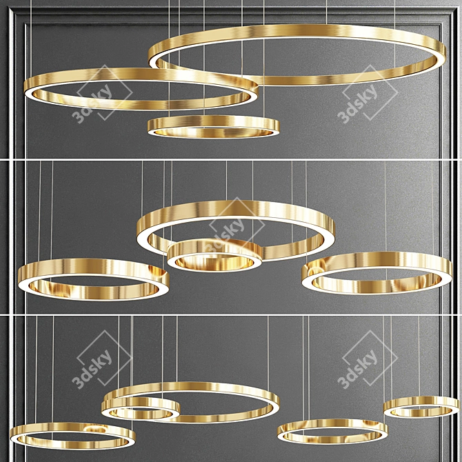 Modern Ring Chandelier Collection 3D model image 1