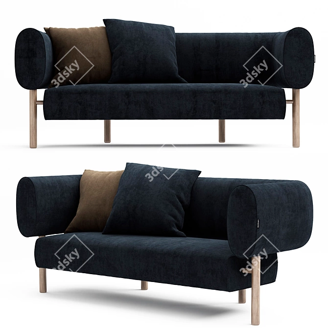 Modern Nook Sofa: Comfortable Elegance 3D model image 1