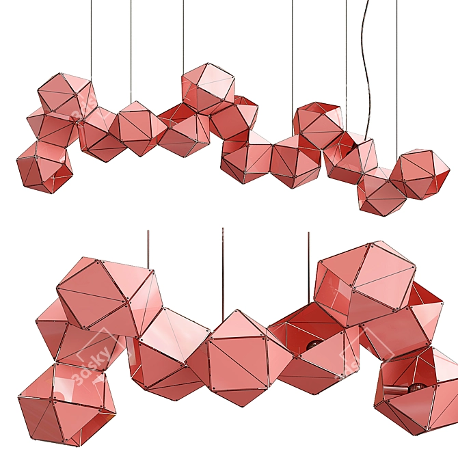 Graceful Elegance: Welles Long Chandelier 3D model image 2