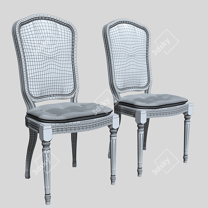 Classic Comfort: Stylish Chair with Textures & Materials 3D model image 2