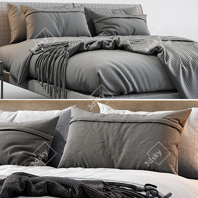 Elegant Zanotta Talamo Bed 3D model image 5