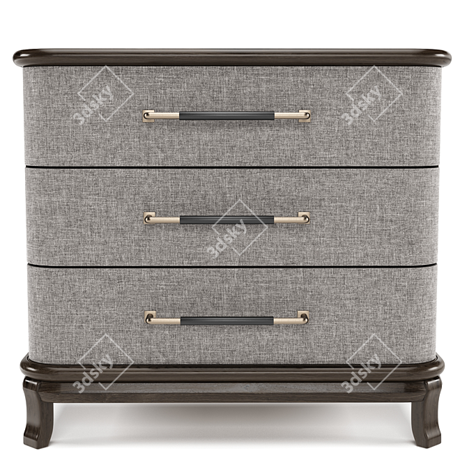 Tailored Textile Chest: Sophisticated Storage Solution 3D model image 1