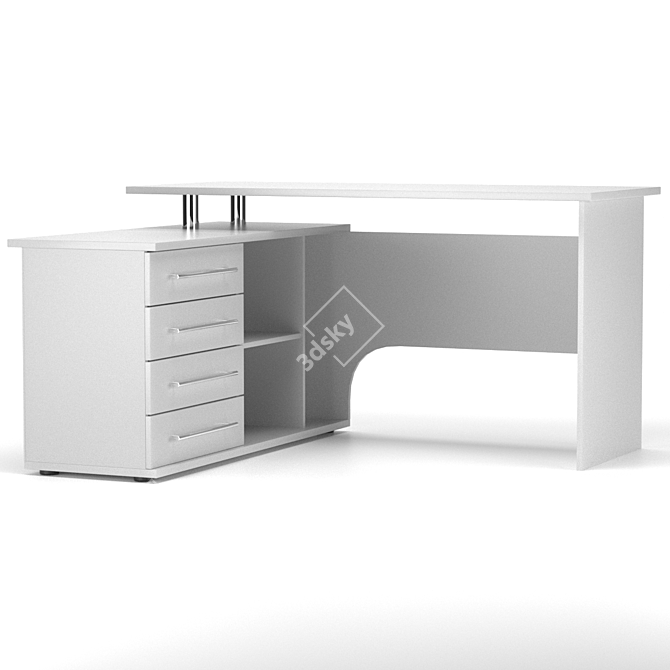 Corner Computer Desk KST-109: Organize Your Workspace with Style 3D model image 6