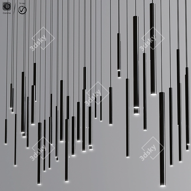 Eurofase Santana: Sleek Ceiling Light 3D model image 3