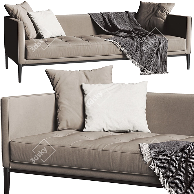 Sleek Maxalto Simpliciter Sofa 3D model image 3