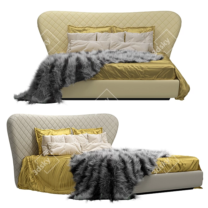 Roberto Cavalli Grace Bed - Elegant Beauty for Your Bedroom 3D model image 1