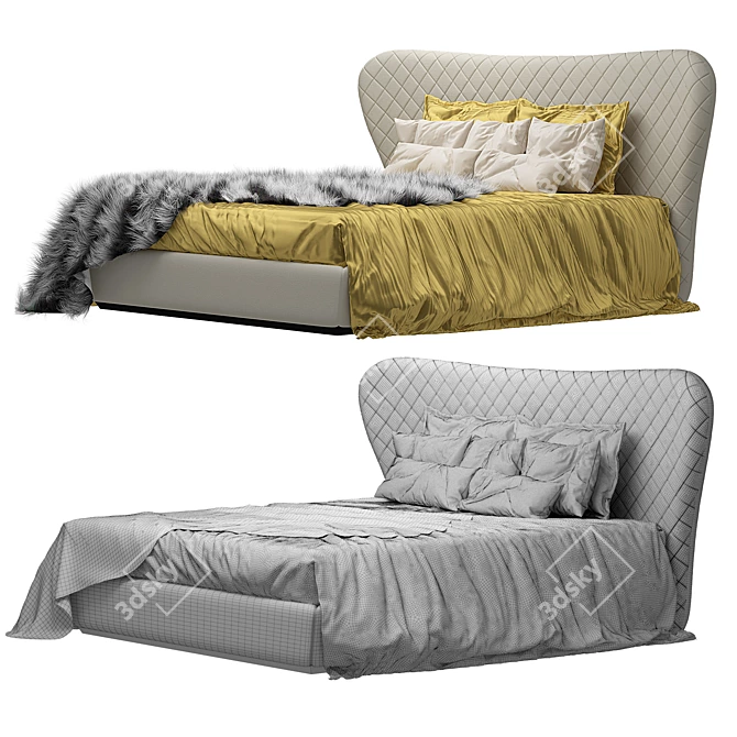 Roberto Cavalli Grace Bed - Elegant Beauty for Your Bedroom 3D model image 3