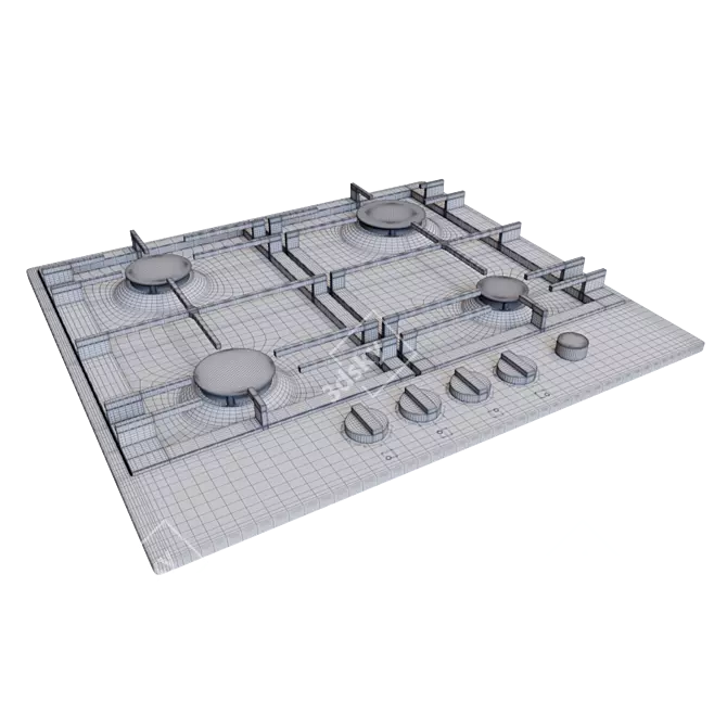 83,136 Polygon Gas Hob 3D model image 3