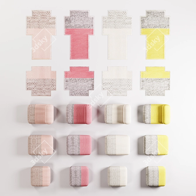 Mangas Collection: Rug & Poufs by Patricia Urquiola 3D model image 18