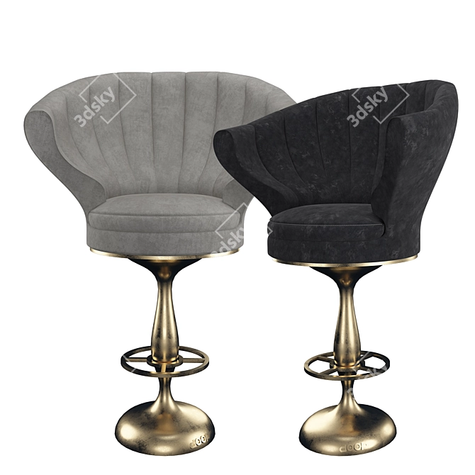Sleek TurboDoop Stool 3D model image 8