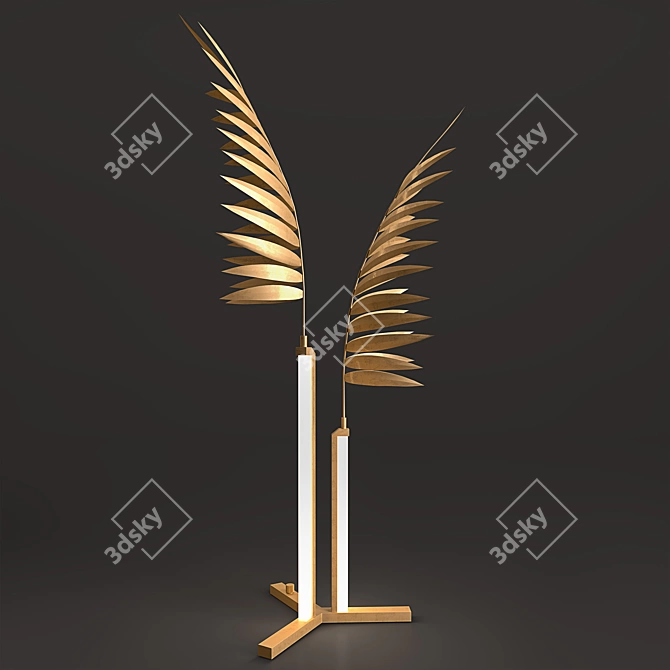 Golden Metal Decorative Light Unit 3D model image 1