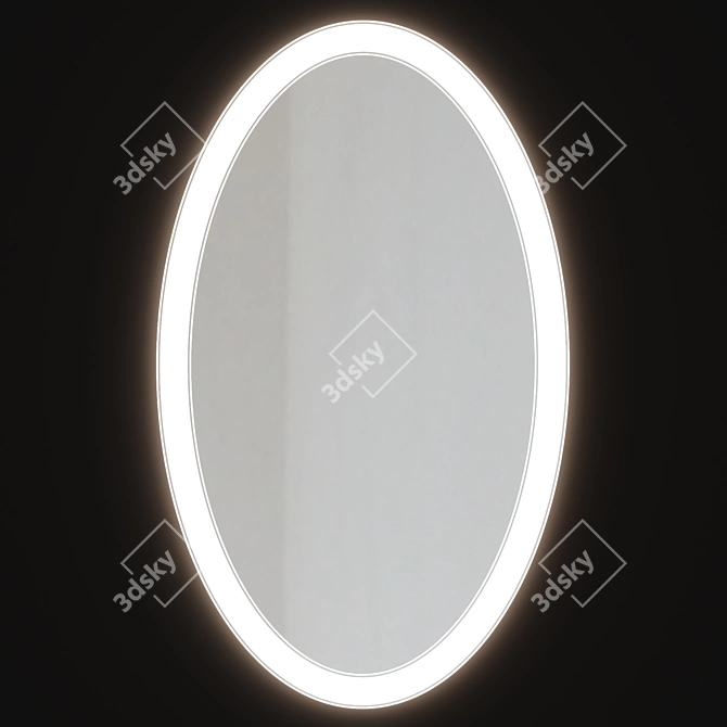 Sleek Alavann Rodeo 60 Mirror with Backlight 3D model image 1