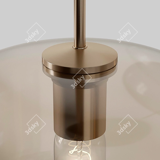 Elegant Amber 3-Plaf Isidore Lamp 3D model image 3